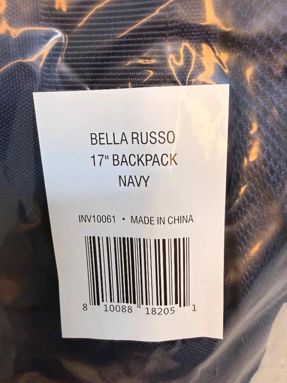 Bella‎ Russo 17 Inch Backpack Navy Blue School Bag Travel Daypack INV10061 NEW